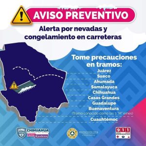 alerta por frente frio