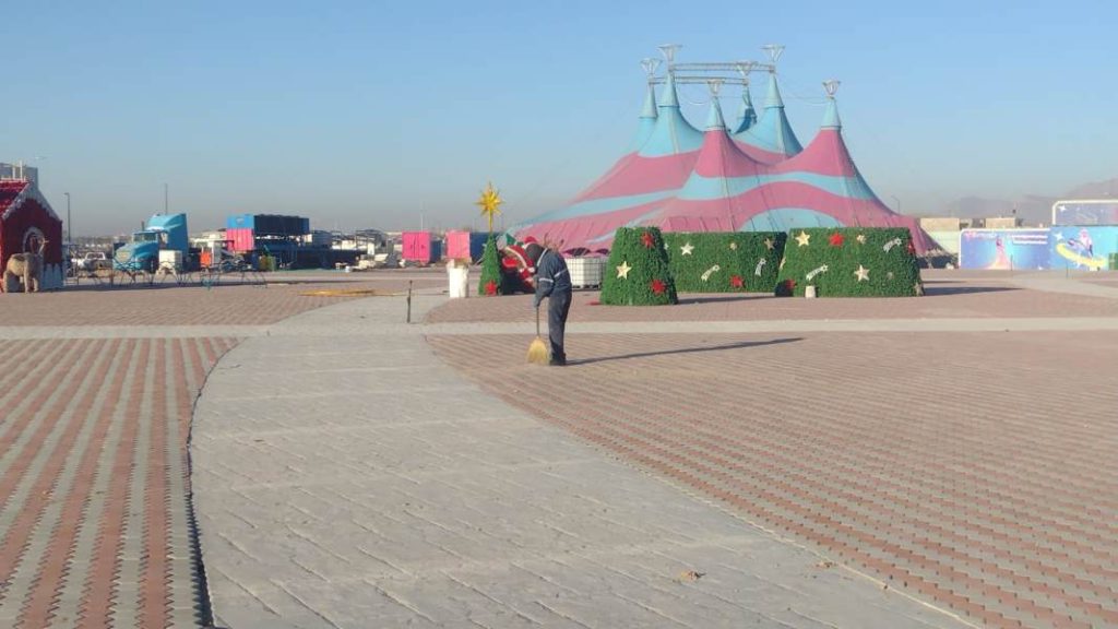 limpian parques festividades navideñas