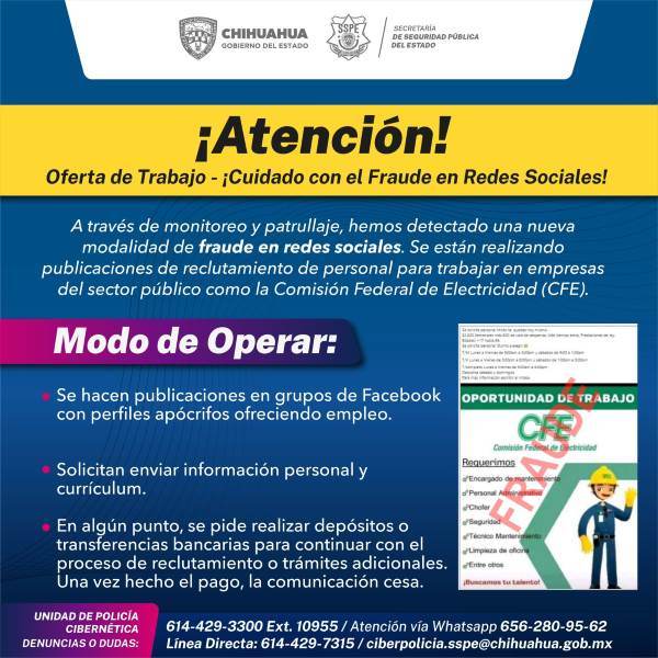 alerta estafa oferta trabajo