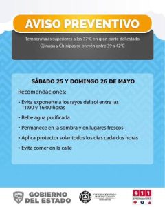 alerta calor y vientos
