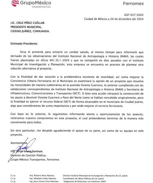 carta ferrocarriles