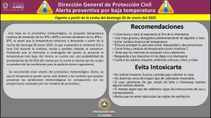 alerta por bajas temperaturas