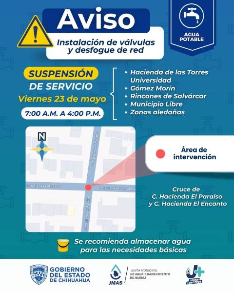 aviso suspencion agua potable