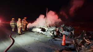 tractocamion incendiado