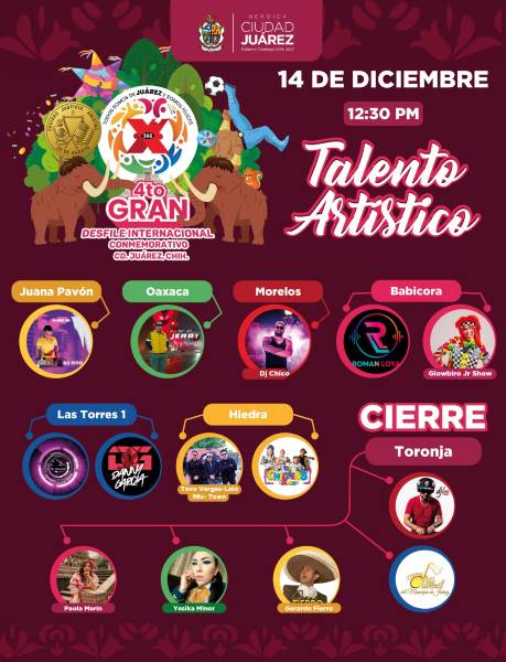 cartelera artistia en desfile