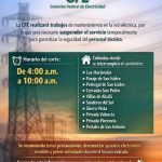Suspensión energía eléctrica en varias colonias; podría afectar suministro de agua