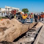 Reparan hundimiento en el Eje Vial Juan Gabriel