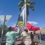 Captan a simpatizantes de MORENA retirando propaganda anti Sheinbaum.