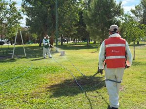 fumigan parque los gueros