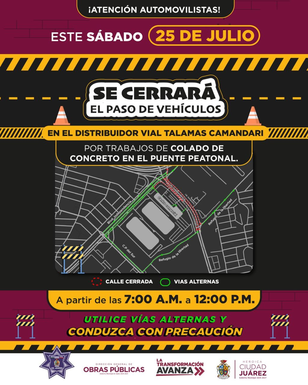 cierre vialdiad por puente en la talamas