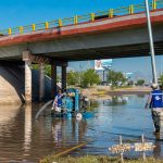 Reporta JMAS avance en retiro de agua en el Puente Centauro.