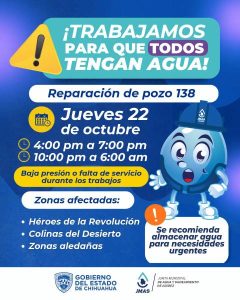 jmas-suspencion agua por reparacion pozo