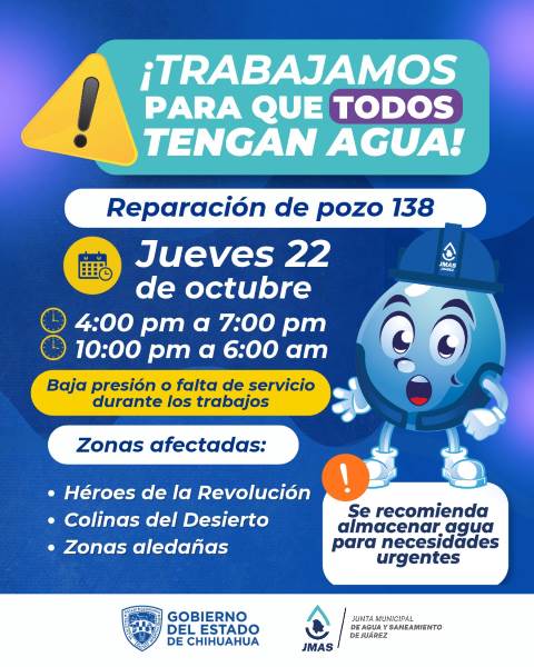 jmas-suspencion agua por reparacion pozo