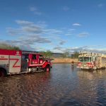 Interviene Municipio zona de Heroico Colegio Militar tras inundación por crecida del Río Bravo