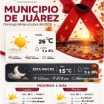 Prevén domingo soleado y máxima de 26 grados en Ciudad Juárez